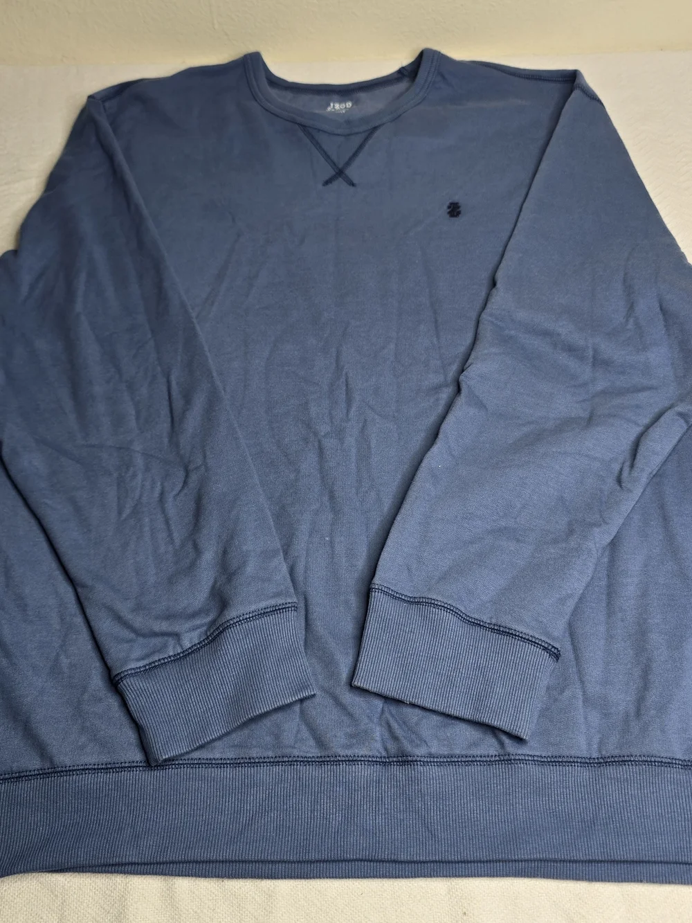 IZOD Saltwater Men's Blue Crewneck Sweatshirt 2XLT Tall Embroidered Logo